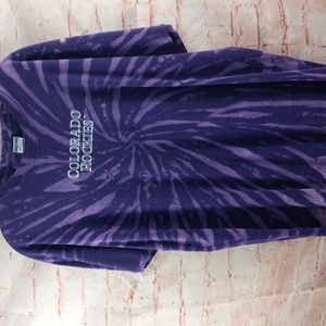 XL Purple tie dye Colorado Rockies baseball t shirt